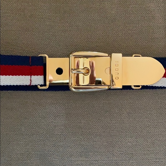 red white and blue gucci belt
